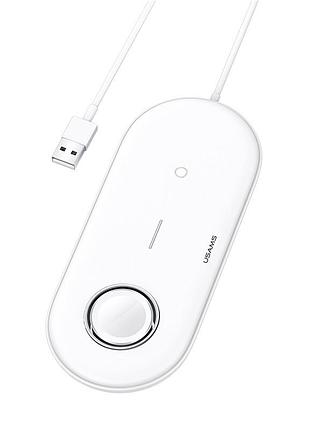 Беспроводная зарядка qi usams 2in1 для apple watch & mobiles & earbuds us-cd119 2a 10w