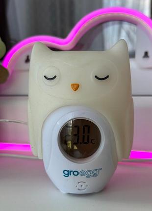 Groegg orla the owl — стильный термометр-ночник для детской комнаты