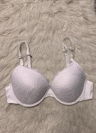 Білий мереживний бюстгальтер з пуш апом primark 100c
