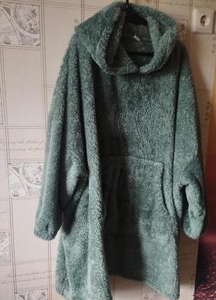 Dunelm teddy bear genuine плюшевый худи плед халат пончо пижама кенгуру с капюшоном унисекс