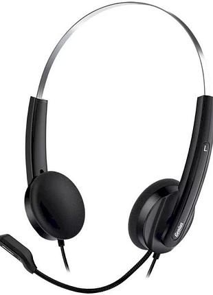 Наушники с микрофоном genius hs-220u 20-20000 hz usb-a кабель 2.4 м черный