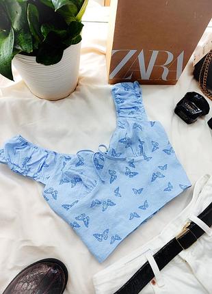 Крутой новый топ с бабочками 💙🦋🩵 от primark.
