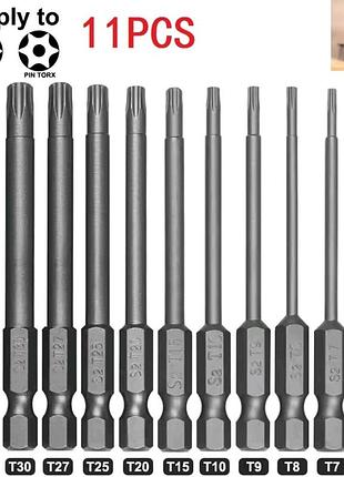 Набір магнітних біт torx 11 шт 75 мм 5