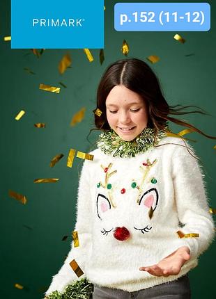 Новогодний свитер primark (р.152/11-12p.p.)