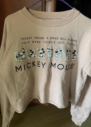 Disney mickey mouse вкорочений світшот pull&bear pastel. 6