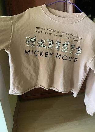 Disney mickey mouse вкорочений світшот pull&bear pastel. 7