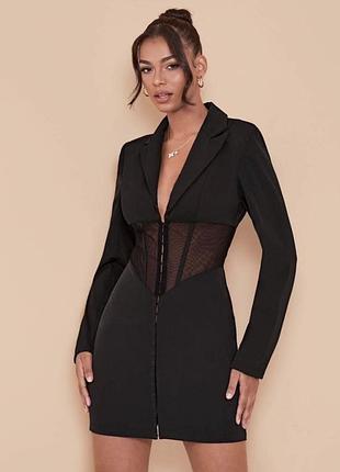 Чорна корсетна сукня shein