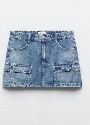 Джинсова спідниця, міні спідниця, спідниця zara , джинсова спідниця zara, спідниця з накладними кишенями, спідниця карго, спідниця y2k