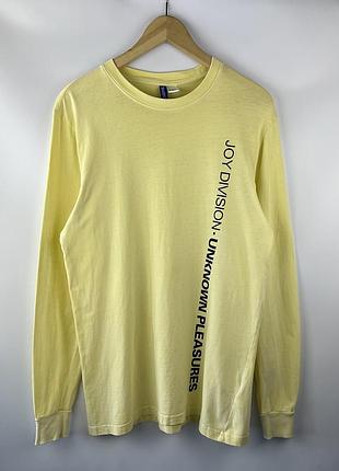 Мужской лимонный лонгслив h&amp;m joy division