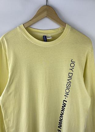 Мужской лимонный лонгслив h&amp;m joy division 2