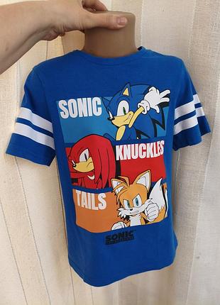 Футболка sonic на мальчика 7-8 лет ( 122-128 )