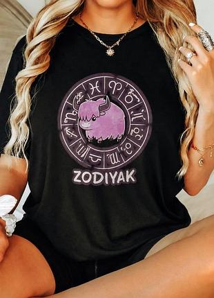Футболка женская унисекс с принтом zodiyak от teeturt размер m