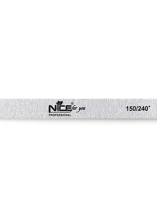 Двухсторонняя пилка для ногтей nice for you 150/240 узкая