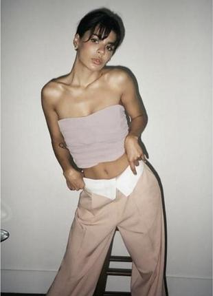 Лавандовий топ бандо zara