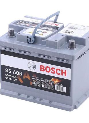 Автомобильный аккумулятор bosch s5 agm 60ah 680a r+ (0092s5a050)