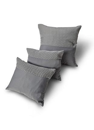 Комплект декоративных подушек lumelle geometric 40х40см 1шт 30х25см 2шт серые (п_0891)