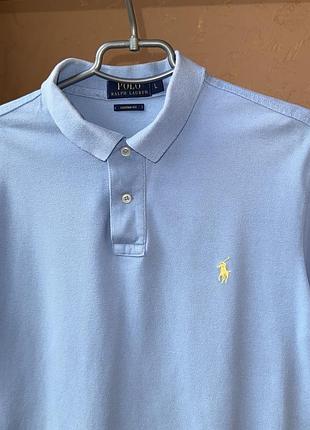 Поло чоловіче polo ralph lauren custom fit l блакитне оригінал