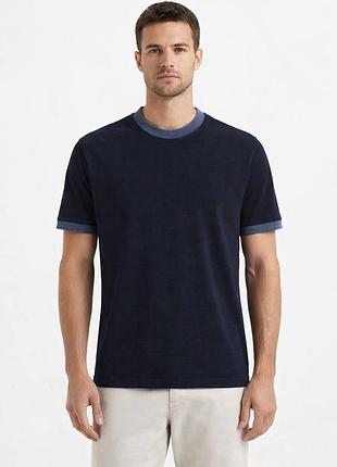 Футболка loro piana мужская темно синяя