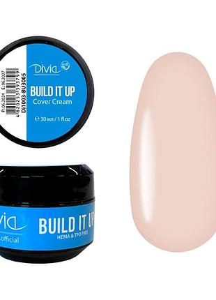 Рідкий гель для нігтів divia build it up, bu3005 - cover cream, di1003, 30ml