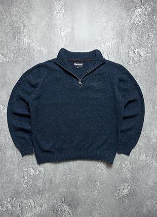 Vintage винтажный шерстяной свитер barbour 1/4 zip барбур big logo биг лого casual кэжуал size xl размер хл