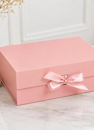 Подарочная коробка с магнитной крышкой 28,2×20,2×9,2см, складная коробка с лентой, матовая, для подарков и хранения