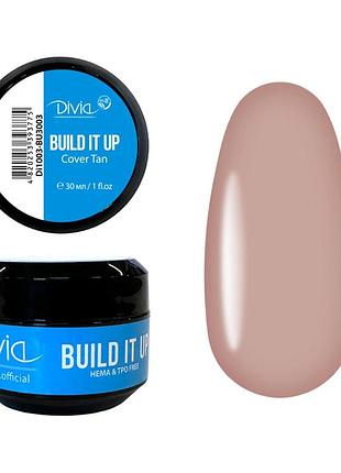 Рідкий гель для нігтів divia build it up, bu3003 - cover tan, di1003, 30ml