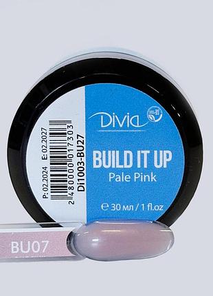 Рідкий гель для нігтів divia build it up, bu27 - pale pink, di1003, 30ml