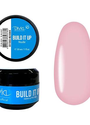 Рідкий гель для нігтів divia build it up, bu3004 - nude, di1003, 30ml