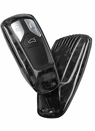 Карбоновый чехол для ключа audi tt rs6 q7 q5 e-tron q8 a8 a4 a6 a3 q3 s4 a5 forged черный