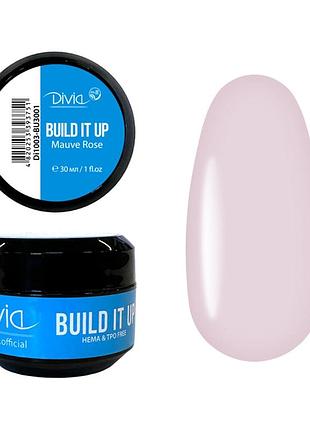 Рідкий гель для нігтів divia build it up, bu3001 - mauve rose, di1003, 30ml
