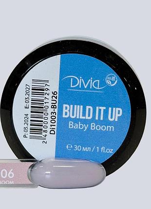 Рідкий гель для нігтів divia build it up, bu26 - baby boom, di1003, 30ml