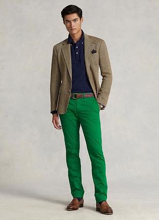 Чиносы gant модель soho стилистики preppy цвета  kelly green w32/l34