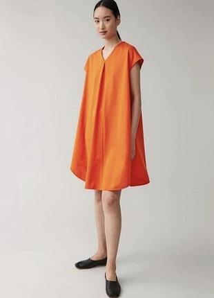 Платье женское cos relaxed v-neck cotton dress s-l