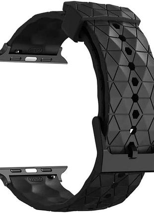 Ремінець primolux dimond силіконовий для годинника apple watch 46 / 45 / 44 / 42mm - black