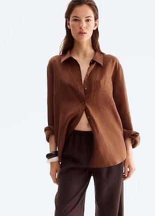 Лляна жіноча сорочка h&m