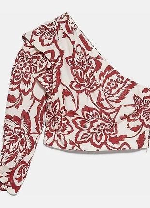 Вкорочений топ на одне плече від zara розмір xs
