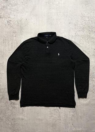 Оригінальна чоловіча темно сіра регбійка/поло ralph lauren розмір xl в ідеальному стані