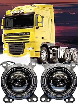 Штатні протитуманні led фари на фуру daf xf105, cf65, cf75, cf85, lf45, lf55 білий світ 6000к 70w 30000lm