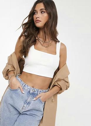 Белый укороченный топ от asos