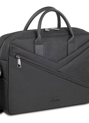 Сумка для ноутбука rivacase clark 8124 15.6" polyester на молнии черная
