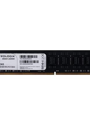 Оперативная память prologix dimm ddr3 8 гб 1600 мгц cl11 черная (pro8gb1600d3)