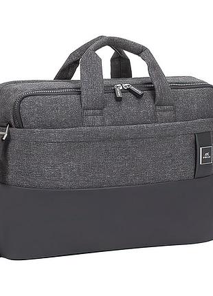 Сумка rivacase lantau для ноутбука 15.6", черная-серая, легкая и практичная, молния (8831black)