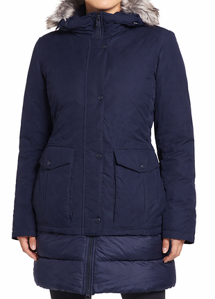 Парка the north face tuvu с водоотталкивающей пропиткой и отделкой из искусственного меха темно-синяя