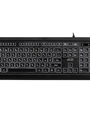 Клавиатура 2e 2e-ks120ub white backlight проводная usb полноразмерная 150см black