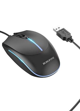 Мышь компьютерная borofone soaring game luminous wired mouse bg10 проводная