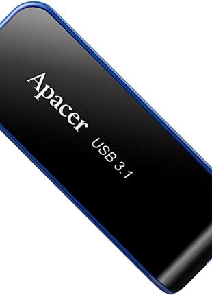 Usb флэш-накопитель, флешка apacer usb3.1 ah356 64gb black(ap64gah356b-1)