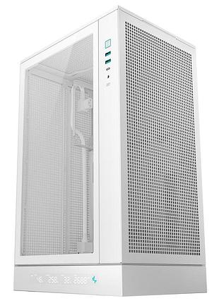 Компьютерный корпус deepcool ch270 digital white без блока питания с боковой панелью из закаленного стекла и цифровым дисплеем