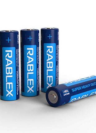 Батарейка солевая rablex super heavy duty r03 aaa 1.5v, мизинчиковая батарейка для пультов и часов 4 шт shrink ft