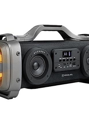 Акустическая система real-el x-770, 60 вт, bluetooth, aux (mini-jack 3.5 мм), rgb-подсветка, черная (el121600004)