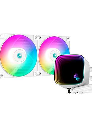 Система водяного охолодження deepcool gammaxx ls520 se 240mm argb white, 4-pin, 2 вентилятора (r-ls520-whammm-g-1)